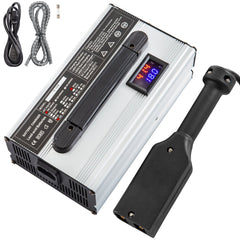 Bostome 36V 18A golf cart battery charger with LED indicators and Powerwise plug.