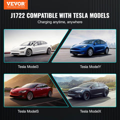 J1772 to Tesla adapter compatible with Model 3, Y, S, and X vehicles.