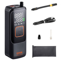 Bostome Portable Tire Inflator with compact design, rechargeable battery, and auto-off feature.