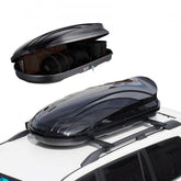 Bostome 11 cu.ft ABS rooftop cargo carrier with dual-side opening and anti-theft locks.
