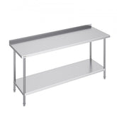 Stainless steel commercial work table, 24x72x36 inches, with adjustable height and undershelf.