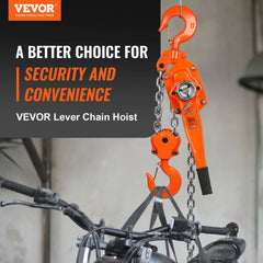 Bostome 6 ton lever chain hoist with G80 galvanized steel and 10 ft lift for heavy lifting.