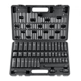 48-piece impact socket set with SAE and metric sizes in a sturdy metal case.