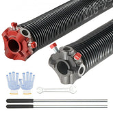 Bostome garage door torsion springs in a pair, featuring 0.218" wire diameter and 23" length.
