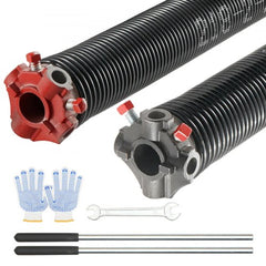 Bostome garage door torsion springs in a pair, featuring 0.218" wire diameter and 23" length.
