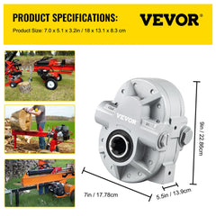 Bostome 16.6 GPM hydraulic pump with cast iron construction and two-stage gear design.
