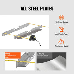 Bostome stainless steel wheel alignment toe plates kit with tape measures for accurate adjustments.