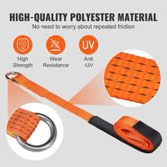 Orange 2-inch by 120-inch lasso-style car tie-down straps with metal rings and hooks in a 4-pack.