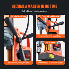 Bostome 1300W Portable Magnetic Drill Press with a copper motor and electromagnetic base.