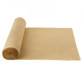 Rolled natural burlap fabric, 40 inches wide by 75 feet long, for crafts and plant wrapping.