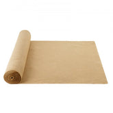 Natural burlap fabric roll, 40 inches wide by 150 feet long, ideal for crafts and gardening.