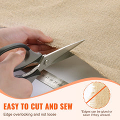 Natural burlap fabric roll, 40 inches wide by 150 feet long, ideal for crafts and gardening.