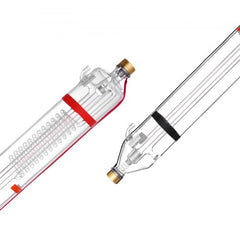 Bostome 100W CO2 laser tube, 1450mm borosilicate glass, with gold caps and red wiring.