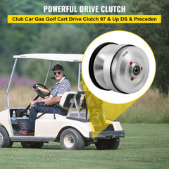 Bostome Club Car gas golf cart drive clutch for DS and Precedent models with durable metal surface.