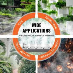 Bostome ultrasonic mist maker with 10 heads and IP67 waterproof design for outdoor use.