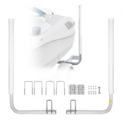 Adjustable 60-inch marine trailer guide set with PVC-covered steel for boat loading assistance.