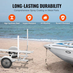 Bostome 60" marine trailer guide set with adjustable steel frame and PVC covered columns.
