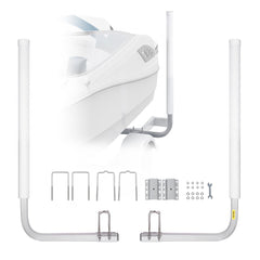 Adjustable 60-inch marine trailer guide set with steel construction and PVC-covered columns.