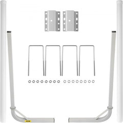 60-inch steel boat trailer guide-on with PVC covers, U-bolts, brackets, and hardware.