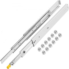 Pair of 24-inch heavy-duty locking drawer slides with ball bearings and mounting screws.