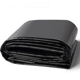 Black 10x13 ft pond liner made of 20 Mil LLDPE, suitable for fish and water gardens.