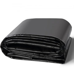 Black 10x13 ft pond liner made of 20 Mil LLDPE, suitable for fish and water gardens.