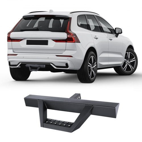 Steel rear bumper guard with 32.2-inch anti-slip step surface for easy access and protection.