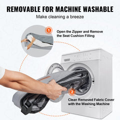 Gray dog booster car seat with high-back design and removable soft pad for medium to large dogs.