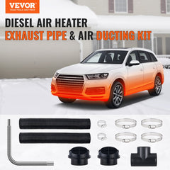 Bostome Diesel Heater Ducting Kit with 3-inch air hose and 1-inch stainless exhaust pipe.