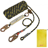 Bostome 100ft vertical lifeline assembly with braided polyester rope and steel snap hooks.