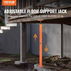 Bostome adjustable floor jack post in heavy-duty steel, height adjustable from 54" to 150".