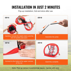 Portable pop-up golf chipping net with three targets for indoor and outdoor practice.