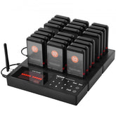 Bostome Restaurant Pager System with 24 wireless buzzers and a 400m range in black.