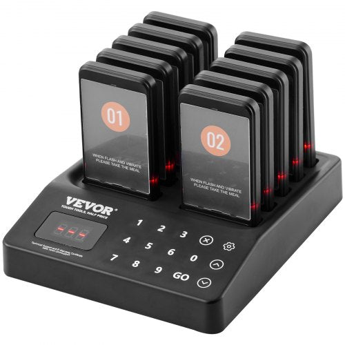 Bostome Restaurant Pager System with 10 wireless buzzers and a 400m signaling range.