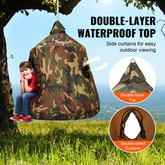 Bostome Hanging Tree Tent with a waterproof top, spacious interior, and storage pockets.