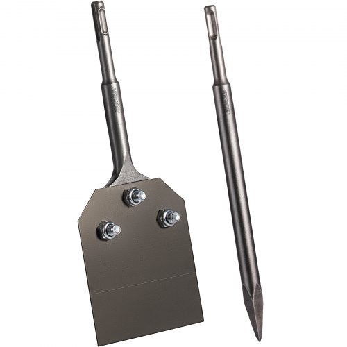 Bostome SDS Plus clay spade bit and point chisel in 40Cr steel, 3.9x9.5 inches.