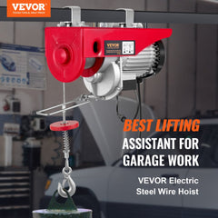 Bostome 2200 lbs Wireless Electric Hoist with a durable hook and remote control for easy lifting.