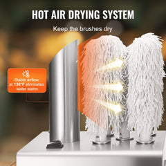 Bostome 5-Brush Wine Glass Polisher Machine with stainless steel body and five removable brushes.