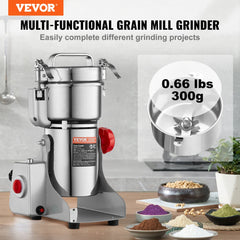 Bostome 300g electric spice grinder with stainless steel body and 270° swing design for easy use.