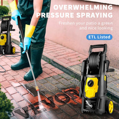 Bostome Electric Pressure Washer with 2000 PSI, 5 nozzles, and a 30 ft hose for versatile cleaning.