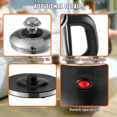 Stainless steel Bostome 12-cup electric percolator with heat-resistant handle and keep-warm function.