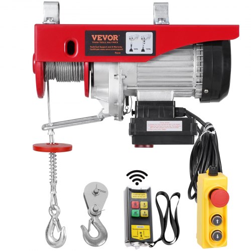 Bostome Electric Hoist Crane Winch with wireless and wired remote, lifting up to 1320 lbs.