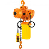 Bostome 2200lbs double electric chain hoist with G80 chains and wired remote control.