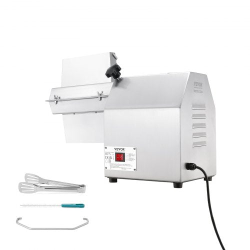 Silver Bostome 750W electric meat tenderizer with 67 stainless steel blades, tongs, brush, and tray.