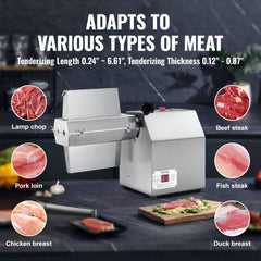 Bostome 750W electric meat tenderizer with 304 stainless steel and 67 blades for various meats.