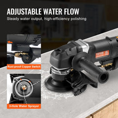 Bostome 4-inch wet stone polisher with adjustable speed and multi-grit polishing pads.