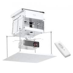 Bostome motorized projector lift with adjustable height and concealed ceiling design for neat storage.