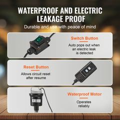 Bostome electric glass washer with switch, reset buttons, and waterproof motor on wooden surface.