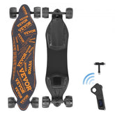 Bostome electric longboard skateboard with a sleek design, remote, and durable wheels.