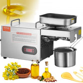 Bostome Electric Hot Oil Press Machine in stainless steel with adjustable temperature settings.